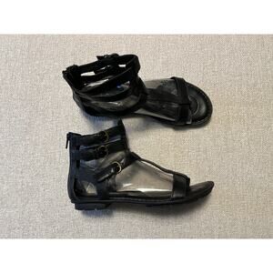 Born Women’s Gladiator Sandal Size 7 Casual Summer Festival Black Leather Boho
